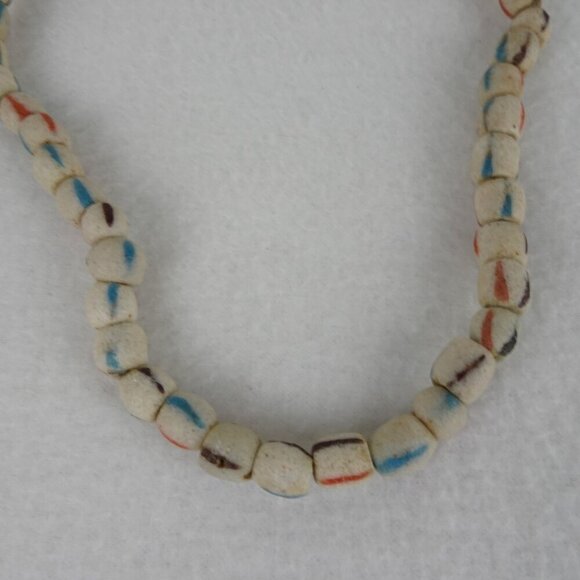 Vintage African Handmade Powder Glass Trade Bead Necklace 30 Inch - Picture 3 of 5